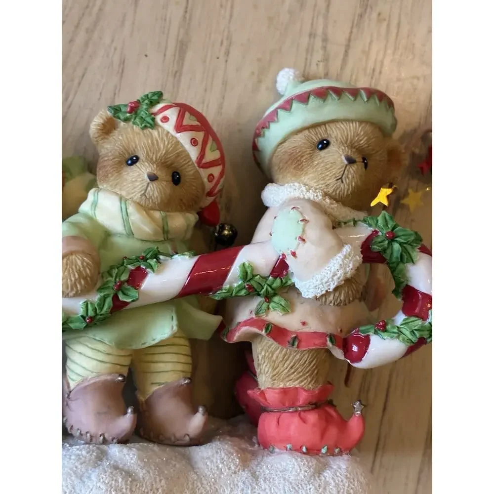 Cherished Teddies Adam Karen Katelyn Bringing A Sweet Season Candy Cane LOW REG